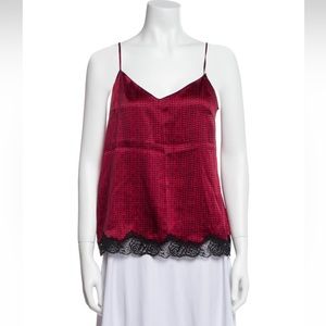 STELLA MCCARTNEY ELLIE LEAPING POPPY RED POKKA DOT Silk Tank Camisole